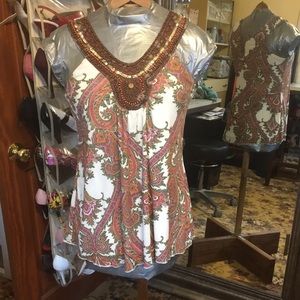 Beaded dressy tank top